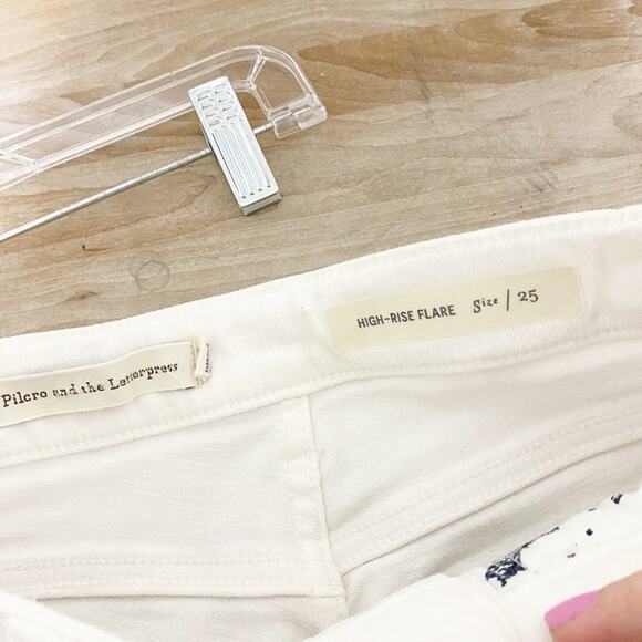 Anthropologie Pilcro white high rise flare jeans size 25 - Picture 8 of 9